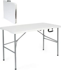 Toboli Klaptafel 120x60x74cm Campingtafel Wit; Bijzettafel, Inklapbare Tafel - Multistrobe -Campingaz winkel 1051x1200 1
