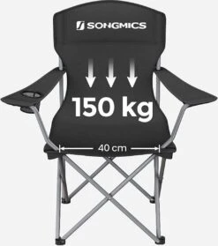 MIRA Home - Campingstoel Set Van 2 Inklapbaar - Klapstoel Met Robuust Frame - Met Flessenhouder - 76 X 51.5 X 95.5 Cm - Zwart -Campingaz winkel 1062x1200 1