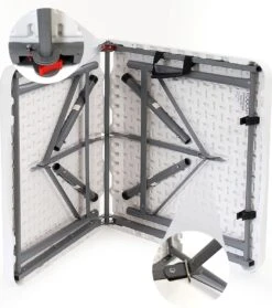 Toboli Klaptafel 120x60x74cm Campingtafel Wit; Bijzettafel, Inklapbare Tafel - Multistrobe -Campingaz winkel 1063x1200 2