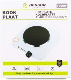 Benson Kookplaat - Enkel - Wit - 1000W -Campingaz winkel 1067x1200