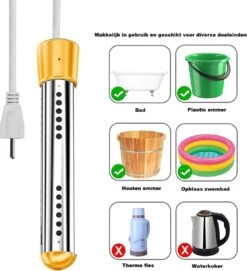 Dompelaar 2000W Incl. Thermometer & Staalspons - Reisdompelaar - Emmerdompelaar - Waterkoker - Camping - Kamperen - Outdoor -Campingaz winkel 1095x1200 2