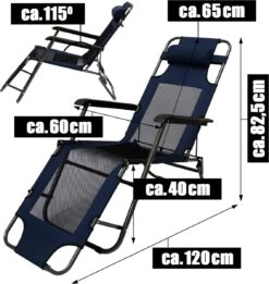 Ligstoel 155x60cm - Opvouwbaar Campingstoel Ligbed Strandstoel Tuinstoel Vouwligstoel Blauw -Campingaz winkel 1134x1200 1