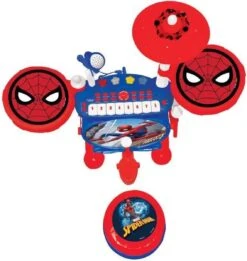 Lexibook Spider-Man Elektronische Drumkit Voor Kinderen, Realistisch Drumgeluid, 8-toetsen Toetsenbord, Mp3-stekker, Inclusief Stoel, Blauw/rood, K610SP -Campingaz winkel 1134x1200