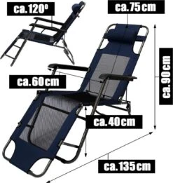 Ligstoel 180x60cm - Opvouwbaar Campingstoel Ligbed Strandstoel Tuinstoel Vouwligstoel Blauw -Campingaz winkel 1135x1200 1