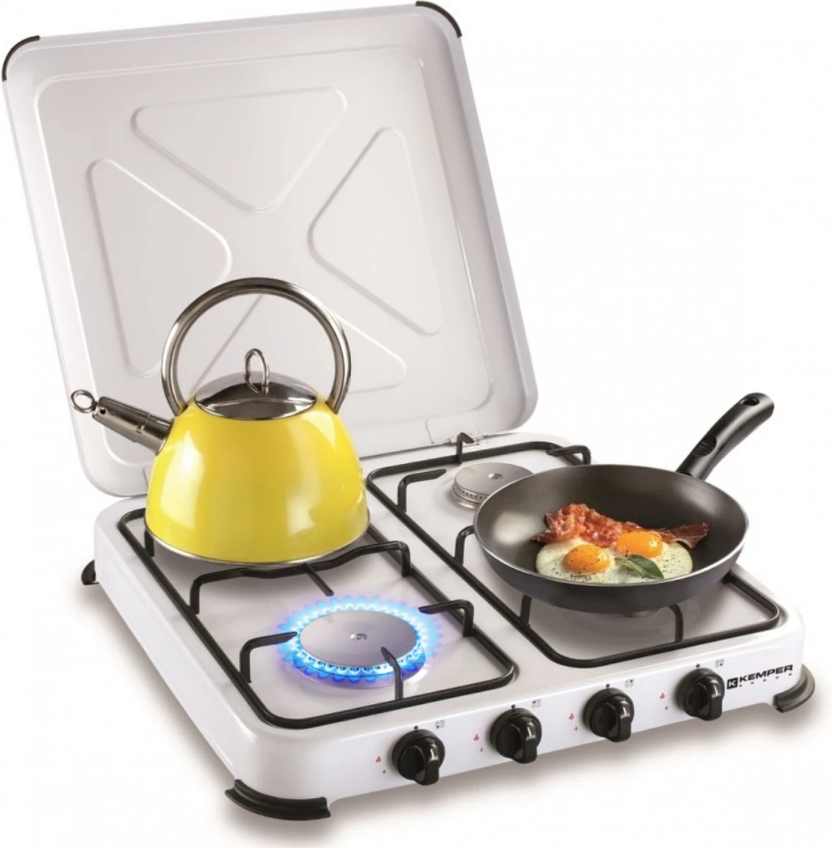 Kemper Gas Kooktoestel - Campingkooktoestel - Set Met 4 Branders - Gas - 4650W 3 Kemper Gas Kooktoestel - Campingkooktoestel - Set Met 4 Branders - Gas - 4650W