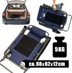 Ligstoel 155x60cm - Opvouwbaar Campingstoel Ligbed Strandstoel Tuinstoel Vouwligstoel Blauw -Campingaz winkel 1184x1200 2
