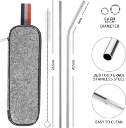 House Of Husk Reisbestek - Reis Bestekset - Chopsticks - Metalen Rietjes Met Borstel - Lepel - Vaatwasserbestendig - RVS - 7 Delig - Zilver -Campingaz winkel 1186x1200 2