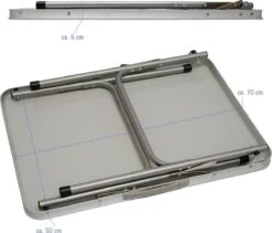 Alu Campingtafel 70x55cm - Inklapbbar Kampeertafel - Picknicktafel Licht Vouwtafel Klaptafel Grijs -Campingaz winkel 1200x1026