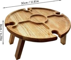 Merkloos Opvouwbare Draagbare Picknicktafel, Outdoor Opvouwbare Lichtgewicht Kampeertafel 30,5 Cm Kleine Houten Wijnpicknicktafel Voor Feest, Strand, Tuin, Camping, Barbecue, Reizen -Campingaz winkel 1200x1027