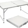 Aluminium Kampeertafel 120x60cm - Campingtafel Inklapbaar - 3-voudig Verstelbare Vouwtafel Grijs -Campingaz winkel 1200x1045