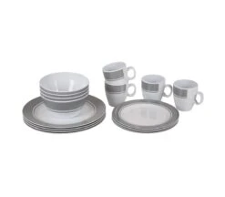 Bo-Camp - Servies - Classic - 16-Delig - Wit/Grijs -Campingaz winkel 1200x1050 25
