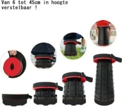 Kampeerkruk - Uitschuifbare Kruk - Rood/Zwart- Tot 120 Kg - Travel Stool - Opvouwbare Campingkruk - Inklapbaar Krukje - Telescopische Kruk - Camping - Outdoor -Campingaz winkel 1200x1051 1