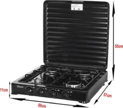 Zilan - Gas Kooktoestel 4 Pits - Campingkooktoestel - Gaskookplaat - Zwart -Campingaz winkel 1200x1052 1