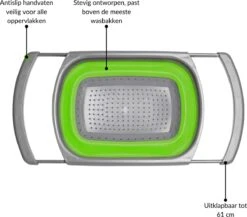 Buxibo - 3-Delige Keuken Vergiet Set Inklapbaar Groen/Grijs -Campingaz winkel 1200x1056 3