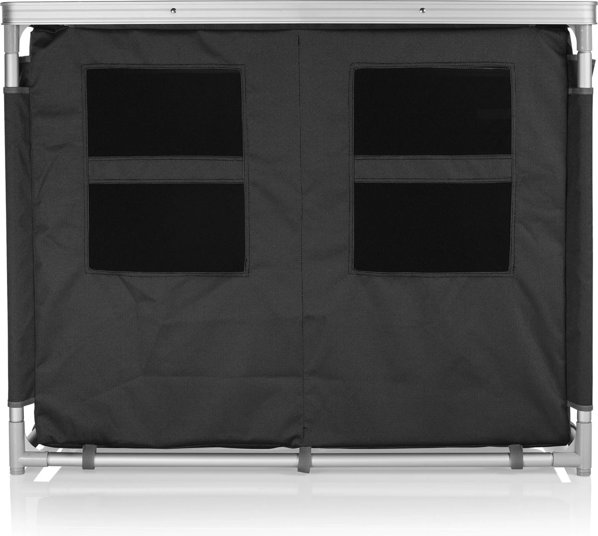 Campart Campingkeuken KI-0734 - Campingkast Groot - 4 Verstelbare Poten - Opvouwbaar En Lichtgewicht - Inclusief Opbergtas - Grijs 11 Campart Campingkeuken KI-0734 - Campingkast Groot - 4 Verstelbare Poten - Opvouwbaar En Lichtgewicht - Inclusief Opbergtas - Grijs - Afbeelding 9