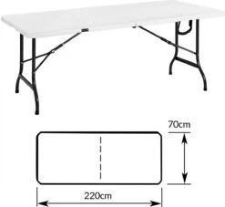 Casaria Tuintafel Opvouwbaar – Met Draaggreep 220x70 Cm – Wit -Campingaz winkel 1200x1101 1