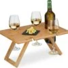 Relaxdays Opvouwbare Picknick Wijntafel - 4 Wijnglazenhouders - Bamboe Dienbladtafel Klein -Campingaz winkel 1200x1143 1