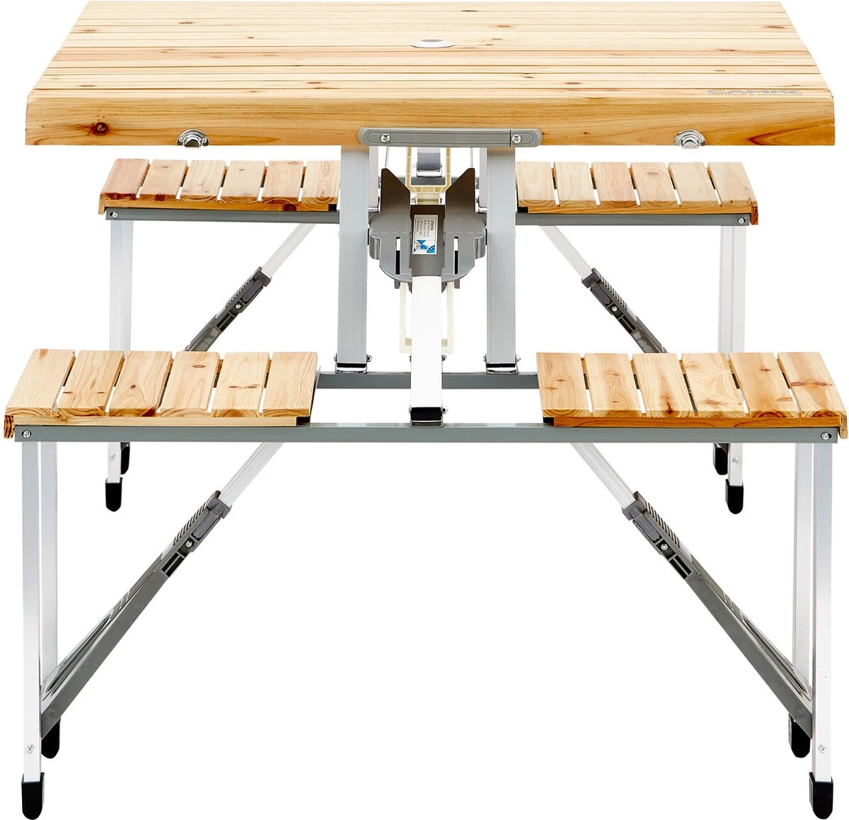 CAMPZ Fir Wood Picknicktafel, Bruin/grijs 5 CAMPZ Fir Wood Picknicktafel, Bruin/grijs - Afbeelding 3