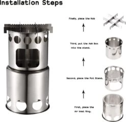 Merkloos Campingkooktoestel, Houtkachel, Draagbaar, Roestvrij Staal, Hobo-kooktoestel Met Opbergzak, Voor Barbecue, Camping, Picknick, Wandelen -Campingaz winkel 1200x1159 1