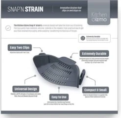 SensaHome- Siliconen Vergiet - Keuken Afgietdeksel - Afgiethulp - Siliconen - BPA Vrij - Grijs -Campingaz winkel 1200x1171 2