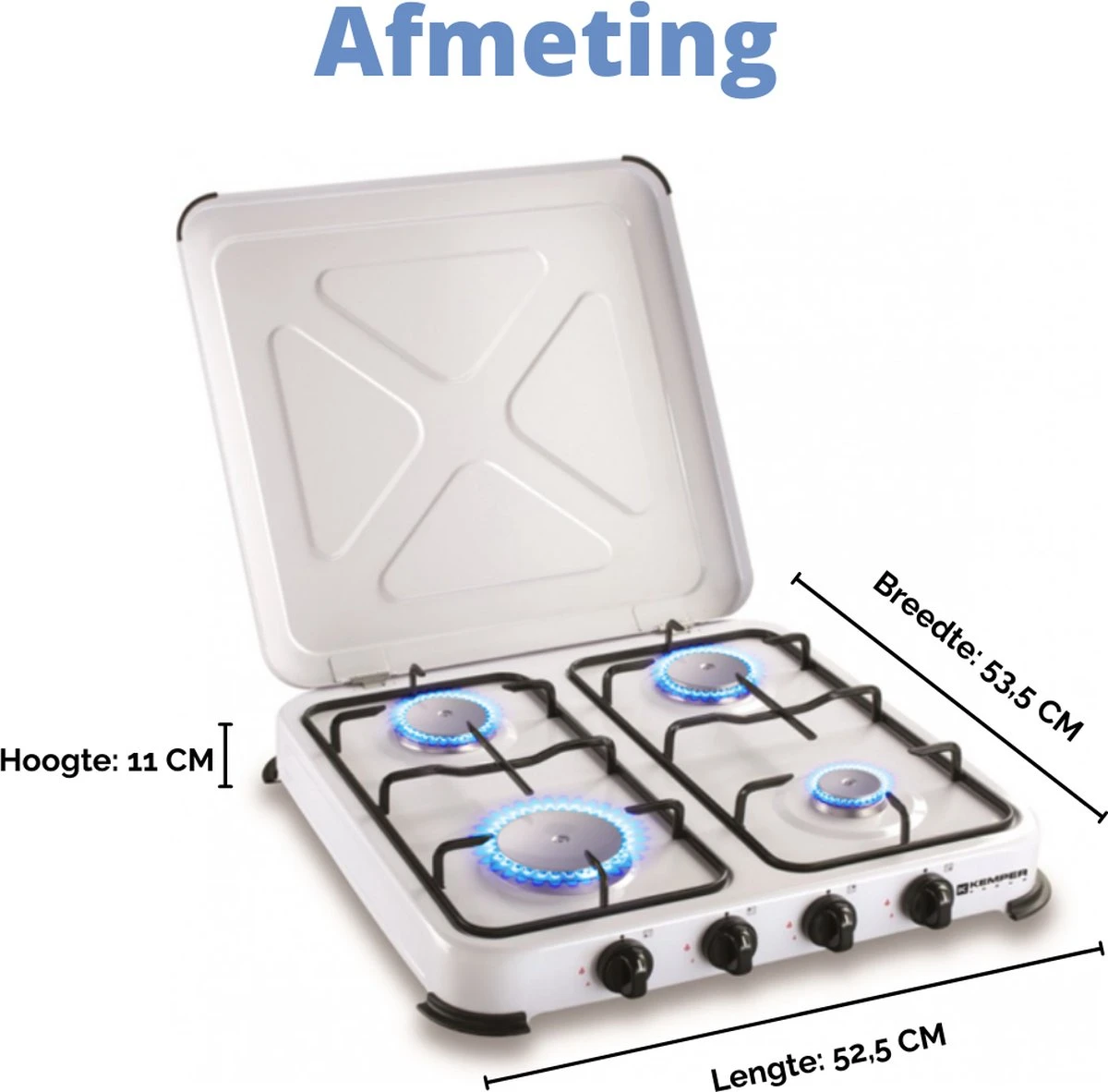 Kemper Gas Kooktoestel - Campingkooktoestel - Set Met 4 Branders - Gas - 4650W 8 Kemper Gas Kooktoestel - Campingkooktoestel - Set Met 4 Branders - Gas - 4650W - Afbeelding 6