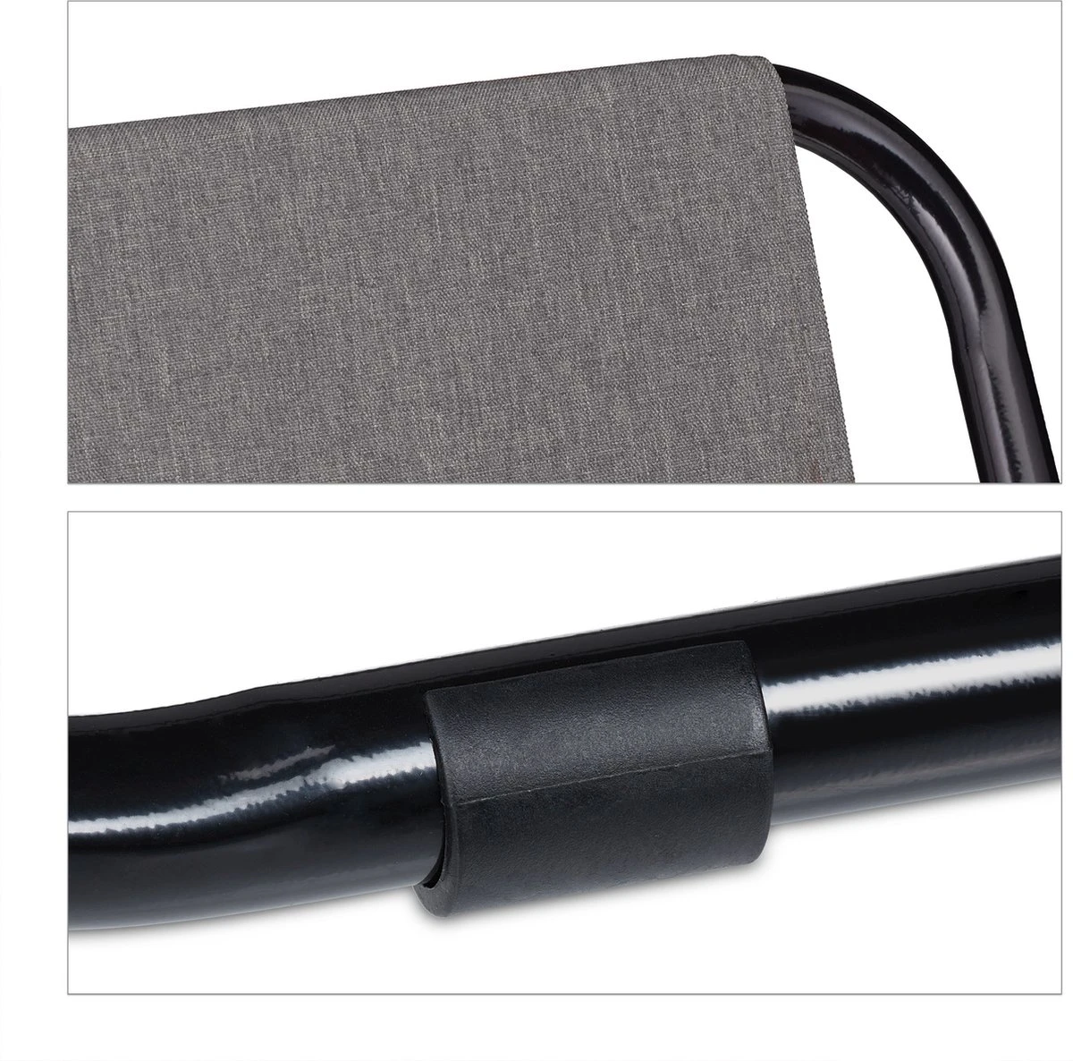 Relaxdays Campingstoel Inklapbaar Set Van 2 - Klapstoel 100 Kg - Visstoel Met Armleuningen - Grijs 4 Relaxdays Campingstoel Inklapbaar Set Van 2 - Klapstoel 100 Kg - Visstoel Met Armleuningen - Grijs - Afbeelding 2