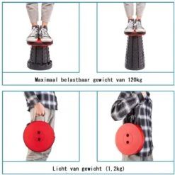 Kampeerkruk - Uitschuifbare Kruk - Rood/Zwart- Tot 120 Kg - Travel Stool - Opvouwbare Campingkruk - Inklapbaar Krukje - Telescopische Kruk - Camping - Outdoor -Campingaz winkel 1200x1198 4