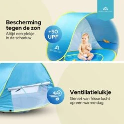 Needventure Baby Strandtent - Pop Up Tent - Windscherm Strand - Camping Strandtentje - Speeltent - Blauw -Campingaz winkel 1200x1200 112