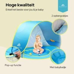 Needventure Baby Strandtent - Pop Up Tent - Windscherm Strand - Camping Strandtentje - Speeltent - Blauw -Campingaz winkel 1200x1200 113