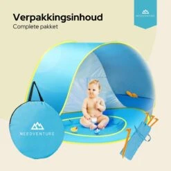 Needventure Baby Strandtent - Pop Up Tent - Windscherm Strand - Camping Strandtentje - Speeltent - Blauw -Campingaz winkel 1200x1200 114