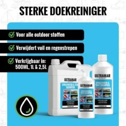 Ultramar - Sprayhood & Tent Shampoo - 1L - Tentdoekreiniger - Voor Bootkap, Tent, Cabriodak, Zonwering - Tentonderhoud - Bootonderhoud - Schoonmaakmiddel -Campingaz winkel 1200x1200 129
