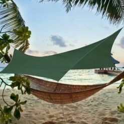 Merkloos BRGOOD Tarps - Shelter - Rechthoek - 240*220cm - Waterdicht - Met Scheerlijnen En Haringen - Geen Stokken - Voor Kamperen - Groen -Campingaz winkel 1200x1200 158