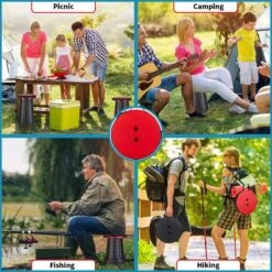 Kampeerkruk - Uitschuifbare Kruk - Rood/Zwart- Tot 120 Kg - Travel Stool - Opvouwbare Campingkruk - Inklapbaar Krukje - Telescopische Kruk - Camping - Outdoor -Campingaz winkel 1200x1200 185
