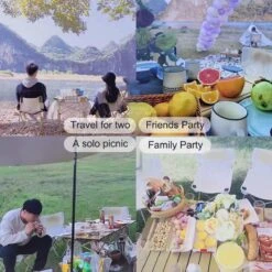 Buxibo - Lichtgewicht Vouwbare Campingtafel - Inklapbaar - Vis/Tuin/Picknick Tafel - Kamperen - Met Opberghoes - Aluminium - Grijs -Campingaz winkel 1200x1200 189