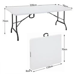 Casaria Tuintafel Opvouwbaar – Met Draaggreep 220x70 Cm – Wit -Campingaz winkel 1200x1200 211