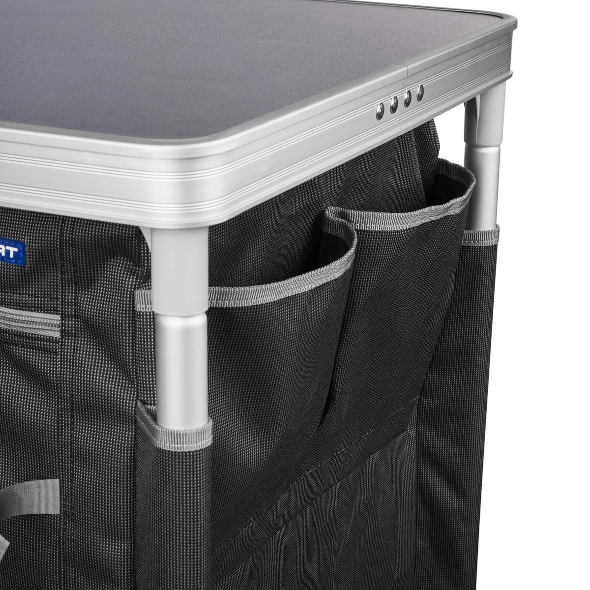 Campart Campingkeuken KI-0734 - Campingkast Groot - 4 Verstelbare Poten - Opvouwbaar En Lichtgewicht - Inclusief Opbergtas - Grijs 8 Campart Campingkeuken KI-0734 - Campingkast Groot - 4 Verstelbare Poten - Opvouwbaar En Lichtgewicht - Inclusief Opbergtas - Grijs - Afbeelding 6