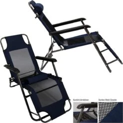 Ligstoel 155x60cm - Opvouwbaar Campingstoel Ligbed Strandstoel Tuinstoel Vouwligstoel Blauw -Campingaz winkel 1200x1200 420