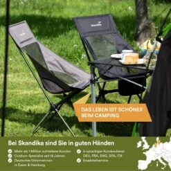 Skandika Campingstoel Compact SET – Campingstoelen – Campingstoel Tot 150 Kg Belastbaar - Kampeerstoel, Visstoel, Kleine Pakmaat, Opvouwbaar, Stabiel, Licht, Comfortabel Gepolsterd – Draagtas Meegeleverd – Vouwstoel – Kampeermeubelen – Grijs -Campingaz winkel 1200x1200 479