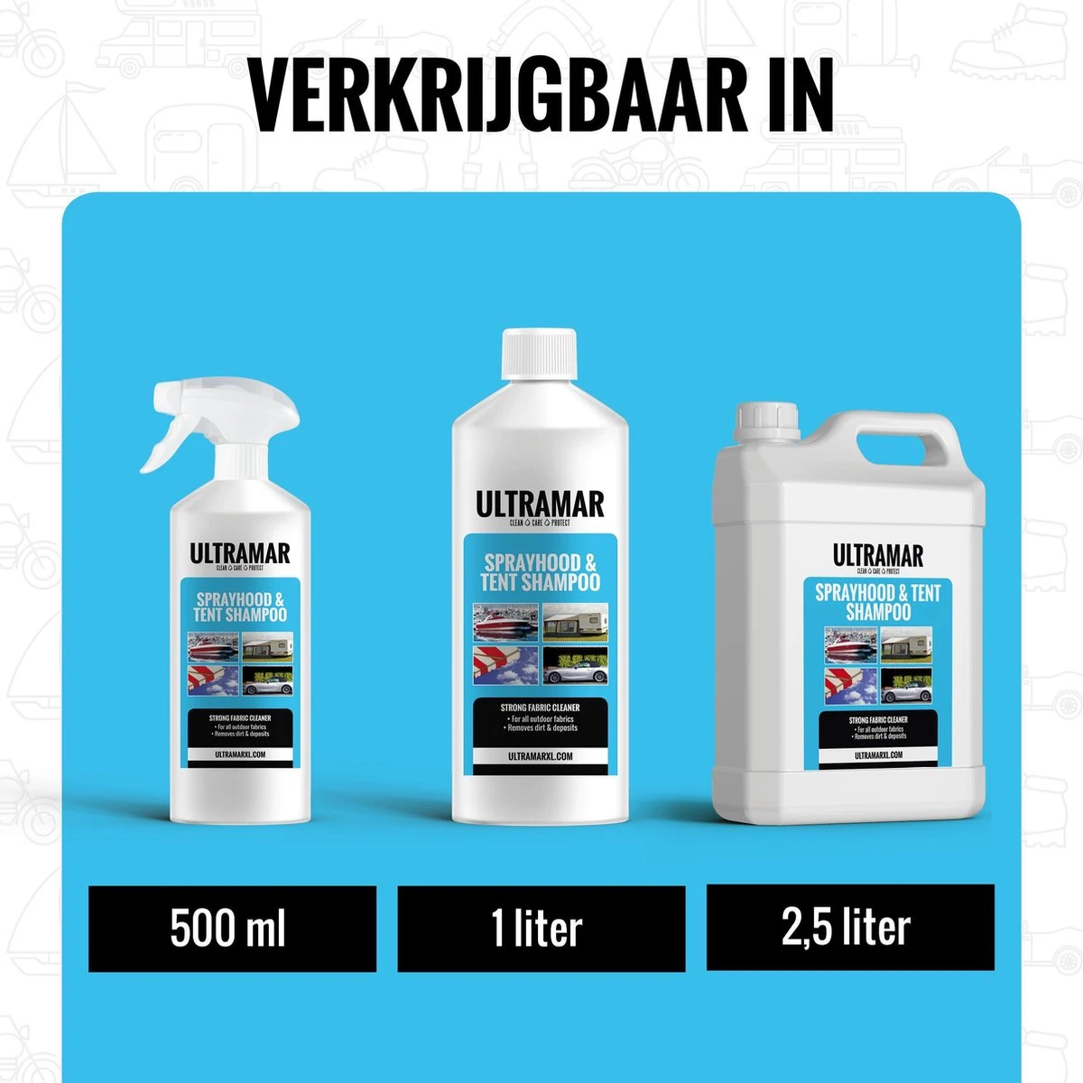 Ultramar - Reiniger Sprayhood & Tent Shampoo 500 Ml - Tentdoekreiniger Voor Bootkap, Tent, Cabriodak 9 Ultramar - Reiniger Sprayhood & Tent Shampoo 500 Ml - Tentdoekreiniger Voor Bootkap, Tent, Cabriodak - Afbeelding 7
