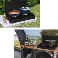 TronicXL Turbo Campingkooktoestel Met 2 Vlammen Aluminium Brander Gasaansluitslang En Drukregelaar, Gasfornuis, Gas, Zwart, Inclusief Draadgaas -Campingaz winkel 1200x1200 652