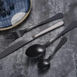 SMILON Bestekset In Koffer Zwart - 16 Delig Messen Vorken Lepels Voor 4 Personen - Camping - Ideaal Voor Reizen, Kamperen, Thuis -Campingaz winkel 1200x1200 712