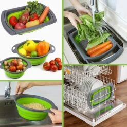 Buxibo - 3-Delige Keuken Vergiet Set Inklapbaar Groen/Grijs -Campingaz winkel 1200x1200 736