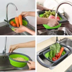 Buxibo - 3-Delige Keuken Vergiet Set Inklapbaar Groen/Grijs -Campingaz winkel 1200x1200 737