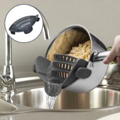 SensaHome- Siliconen Vergiet - Keuken Afgietdeksel - Afgiethulp - Siliconen - BPA Vrij - Grijs -Campingaz winkel 1200x1200 760