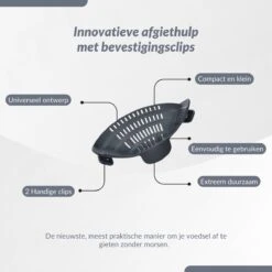 SensaHome- Siliconen Vergiet - Keuken Afgietdeksel - Afgiethulp - Siliconen - BPA Vrij - Grijs -Campingaz winkel 1200x1200 761