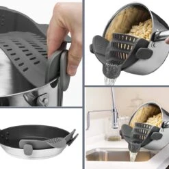 SensaHome- Siliconen Vergiet - Keuken Afgietdeksel - Afgiethulp - Siliconen - BPA Vrij - Grijs -Campingaz winkel 1200x1200 762