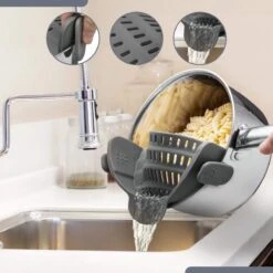 SensaHome- Siliconen Vergiet - Keuken Afgietdeksel - Afgiethulp - Siliconen - BPA Vrij - Grijs -Campingaz winkel 1200x1200 764