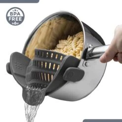 SensaHome- Siliconen Vergiet - Keuken Afgietdeksel - Afgiethulp - Siliconen - BPA Vrij - Grijs -Campingaz winkel 1200x1200 766