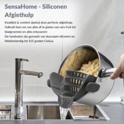 SensaHome- Siliconen Vergiet - Keuken Afgietdeksel - Afgiethulp - Siliconen - BPA Vrij - Grijs -Campingaz winkel 1200x1200 769