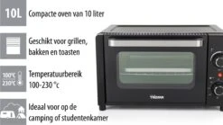Tristar Oven OV-3615 - Camping Oven 10 Liter - 800 Watt - Vrijstaande Kleine Oven - Zwart -Campingaz winkel 1200x674 5